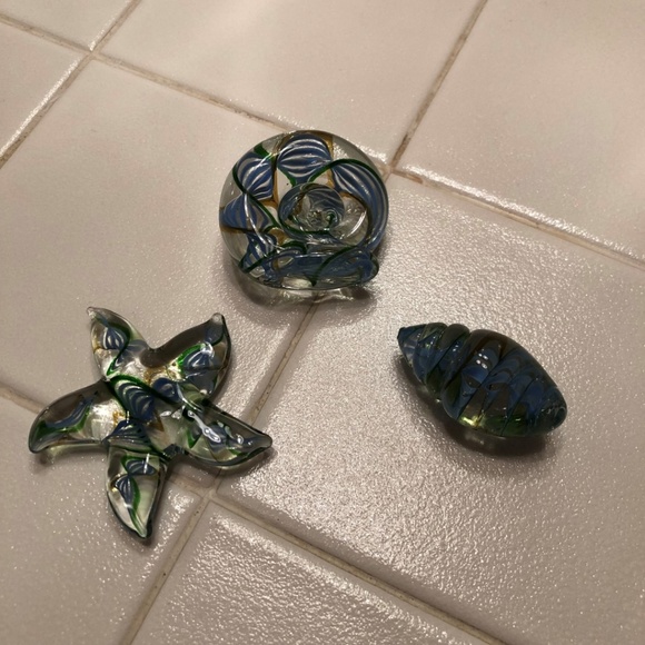 Other - 3 Decorative Glass Sea Shells